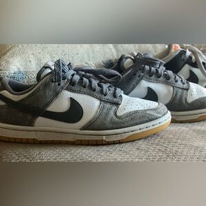 White Sneakers with Black Swoosh